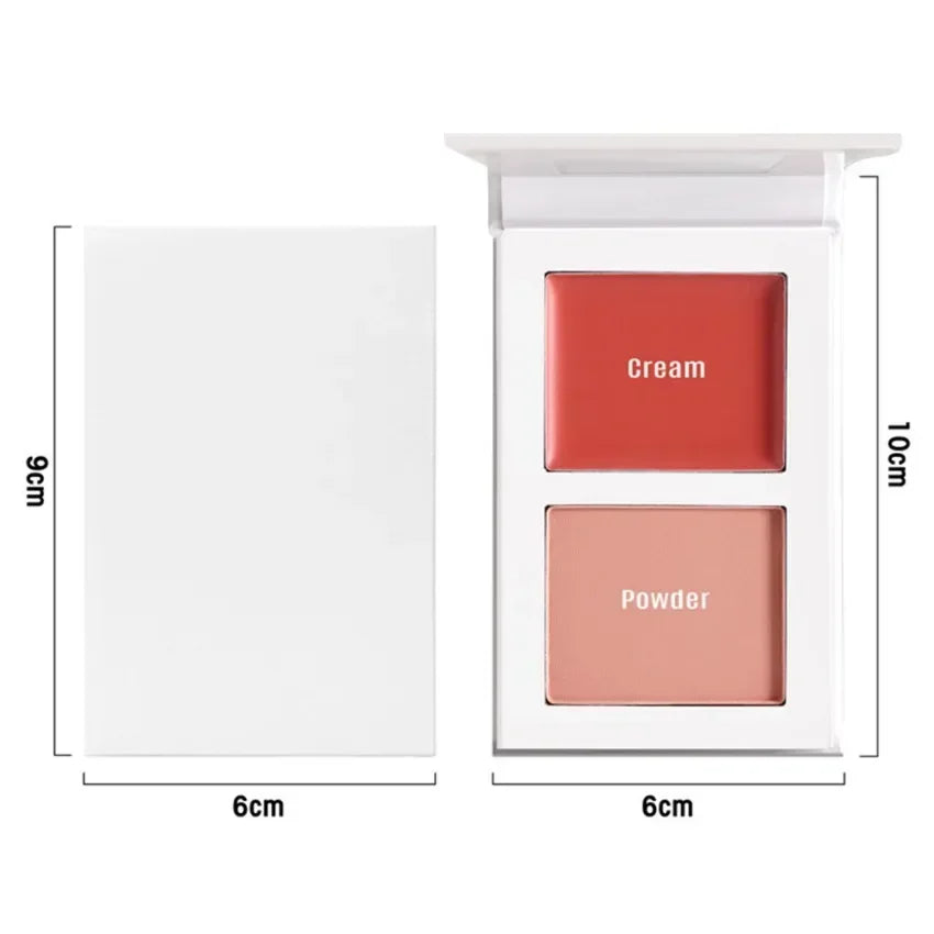 Custom Logo 7-Color Blusher Private Label Pigment Long-lastiing Two Color Cream Pressed Powder Makeup Wholesale White Packaging